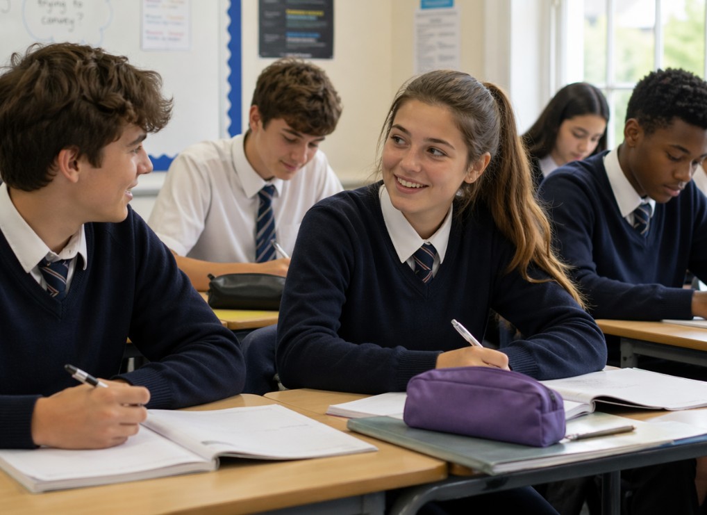 Secondary students in class