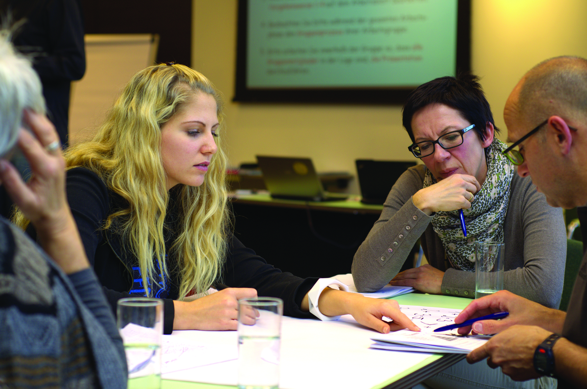 Teachers working together on planning